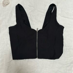 YPB Abercrombie zip up black sport bra